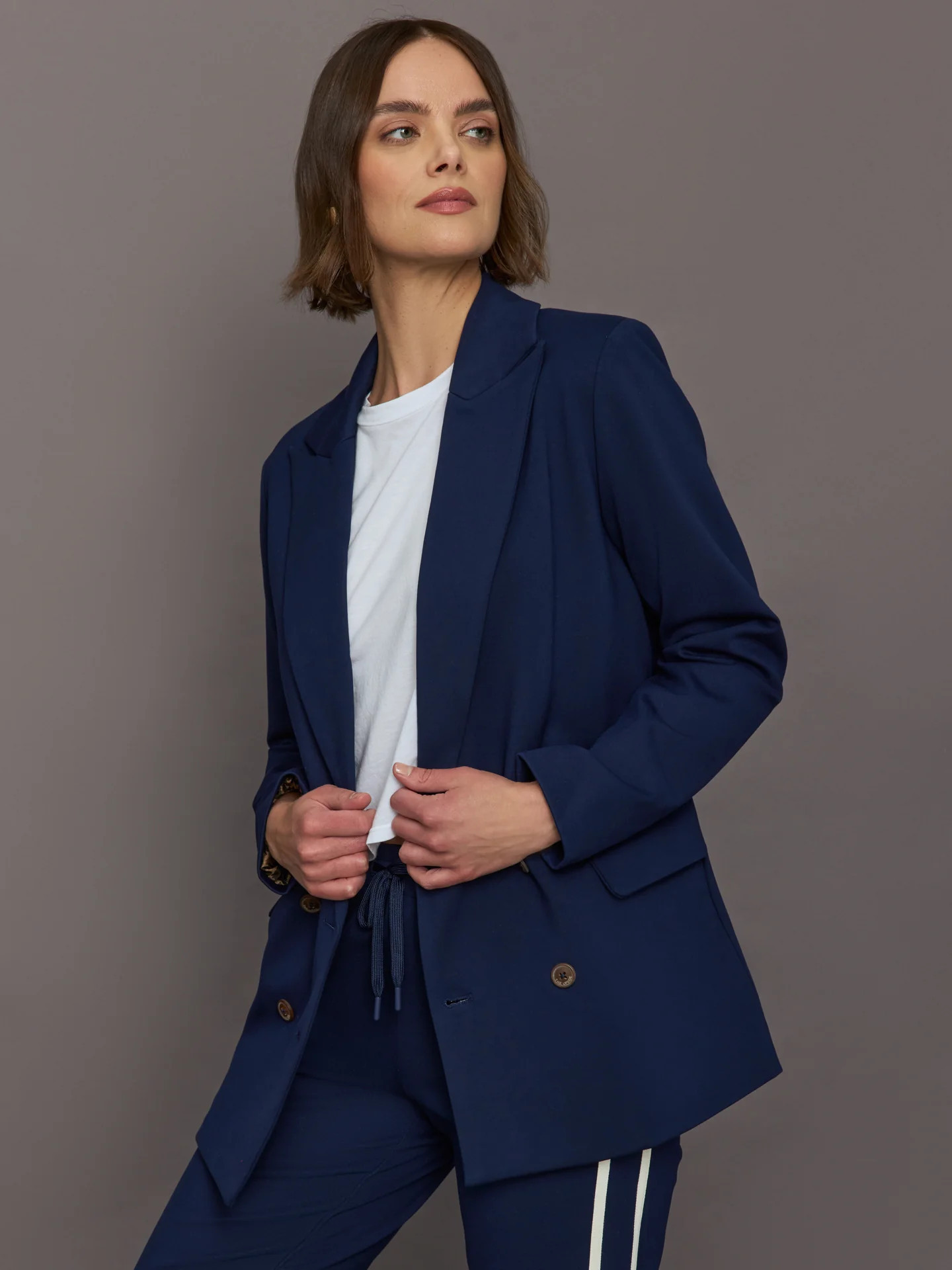 The Upside Double Breasted Blazer - Navy - Size M | Carbon38