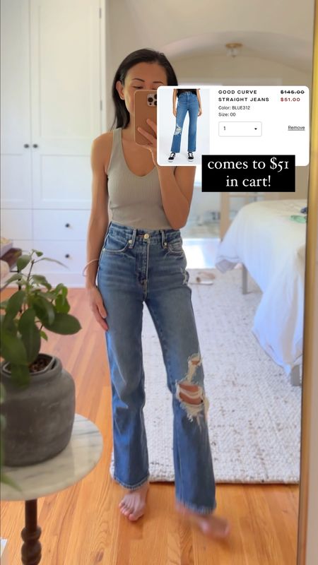 My favorite jeans to wear right now are 25% off + additional 50% off! Comes to $51 in the cart  Doesn’t have the waist gap (I really dislike wearing belts bc of waist gaps) and are so comfy. Also linking tank top I got from Charleston bc it comes with built in support + an alternative lower cost option that I also own 🙌.

#LTKunder100 #LTKsalealert #LTKFind