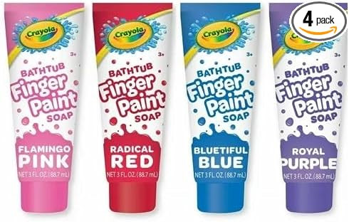Crayola Bathtub Fingerpaint 4 Color Variety Pack, 3 Ounce Tubes (Radical Red, Flamingo Pink, Blue... | Amazon (US)