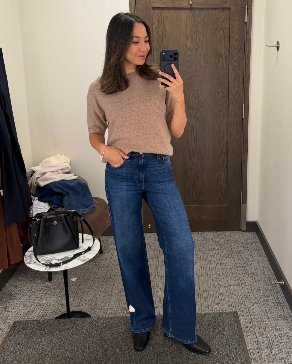 Trying and reviewing items for the Nordstrom anniversary sale! 

Cashmere top — xs 
Paige annesa wide leg jeans 
Steve Madden boots - wearing last year’s style, linked to the restocked ones 

Nsale / fall outfit / fall staples / Paige jeans

#LTKSaleAlert #LTKootd