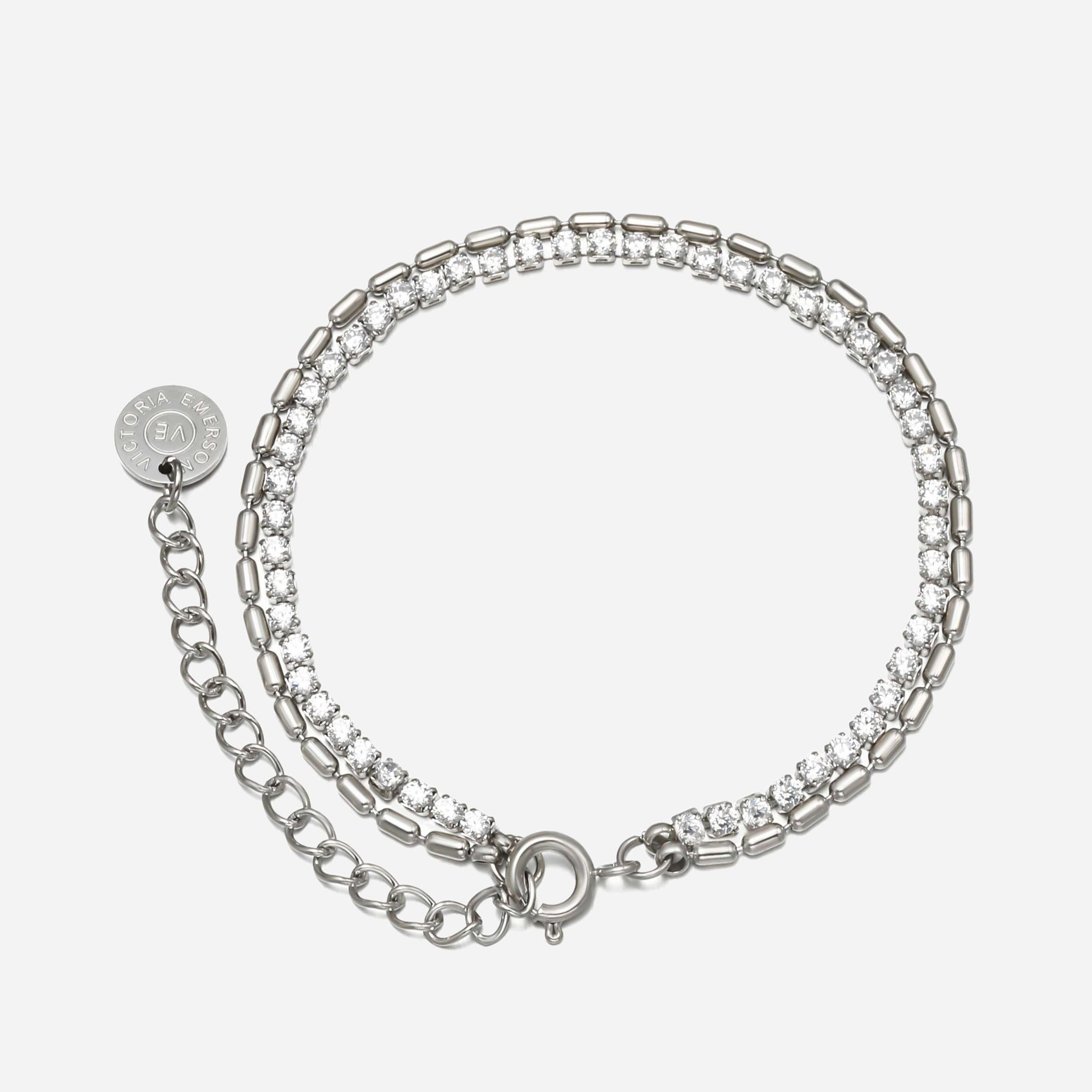 Kiana Layered Silver Bracelet | Victoria Emerson