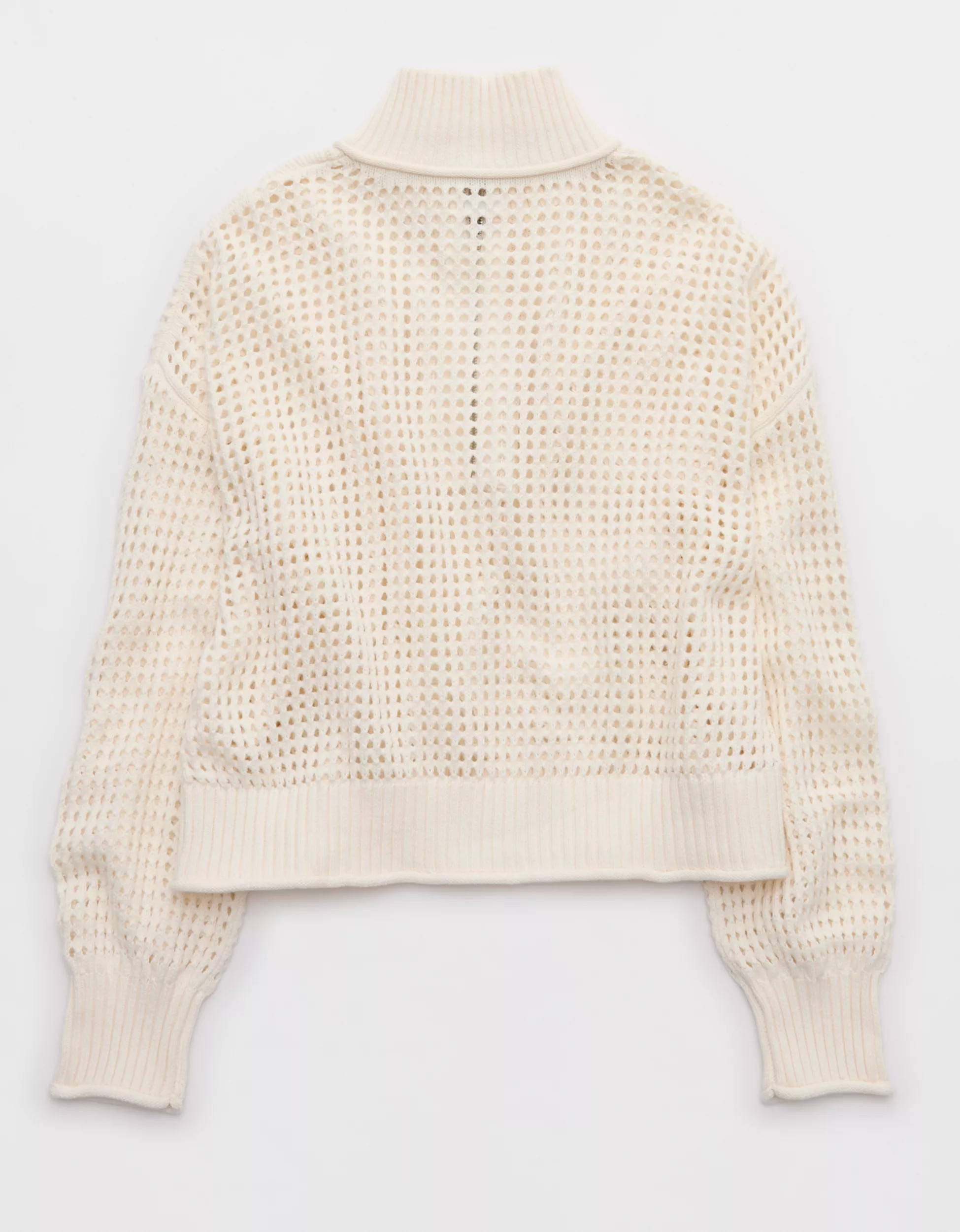 Aerie Crochet Quarter Zip Sweater | Aerie