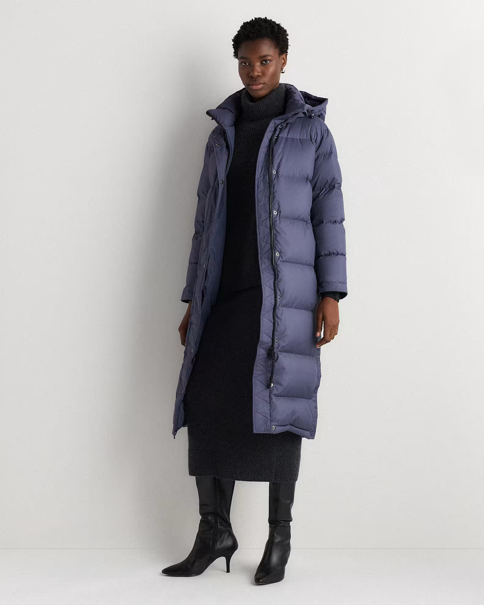 Responsible Down Long Puffer Jacket in Storm Blue | Quince