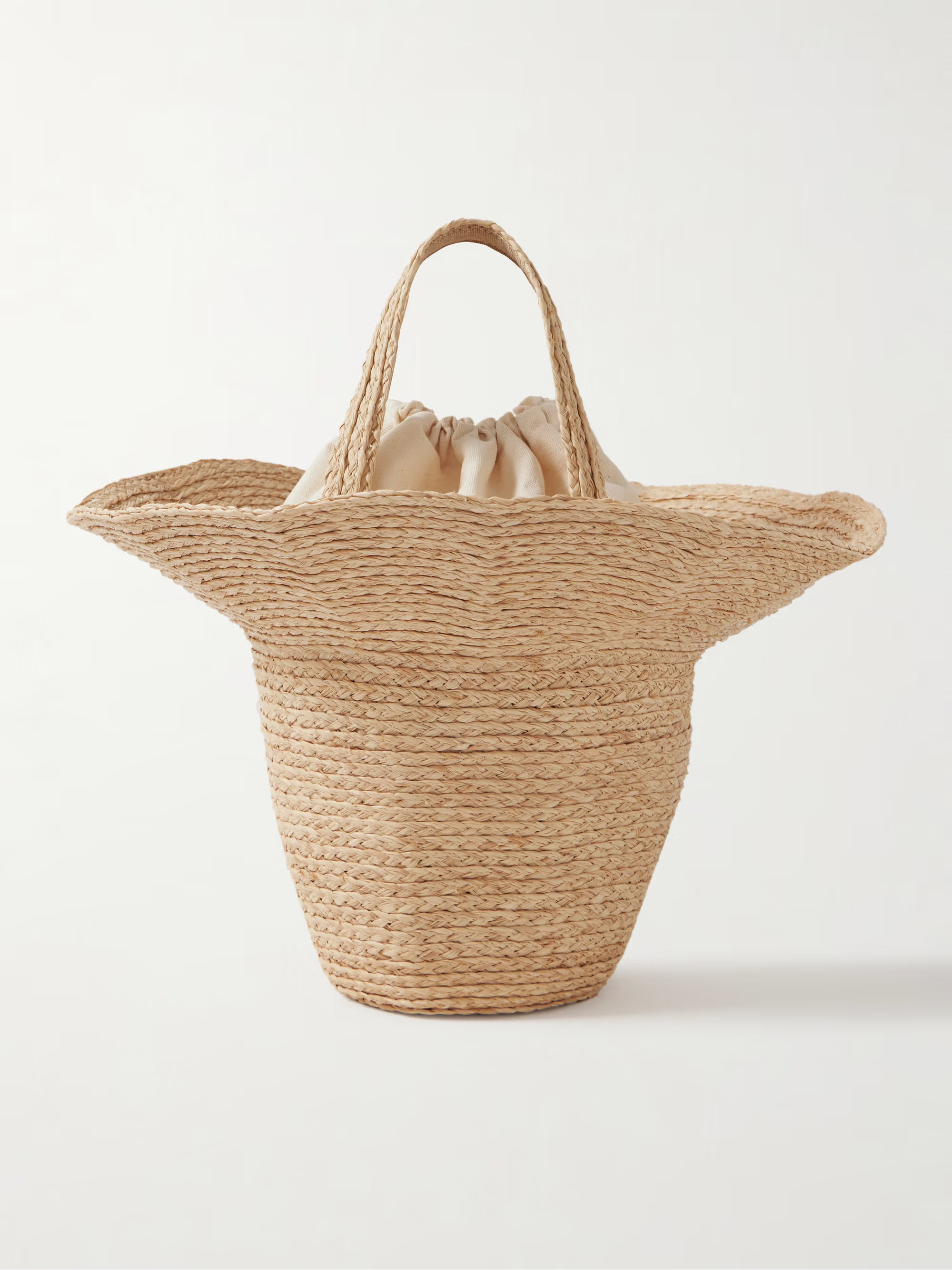 Sol convertible canvas-trimmed woven raffia tote | NET-A-PORTER (UK & EU)