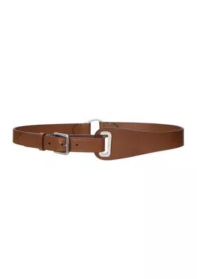 Lauren Ralph Lauren Women's Leather Grommet Strap Belt, Brown | Belk
