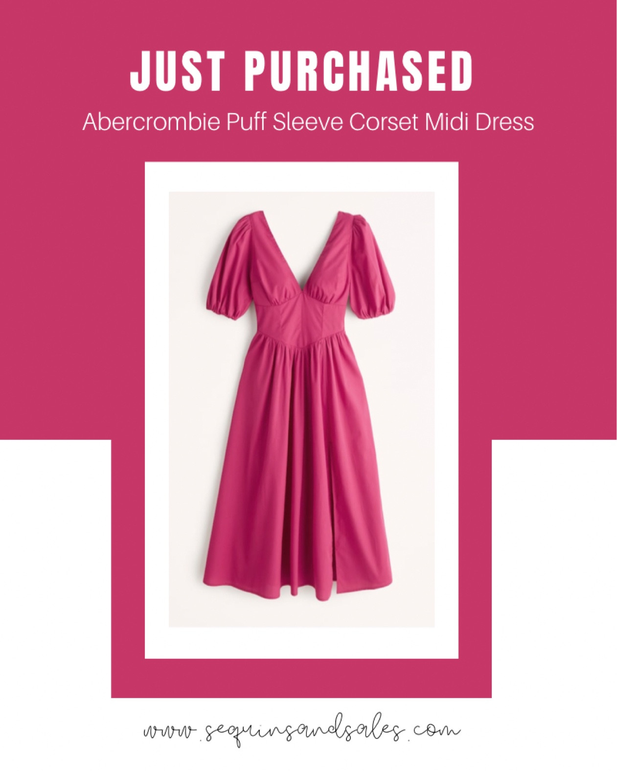 Abercrombie & Fitch Puff Sleeve Corset Midi Dress
Puff Sleeve Corset Midi Dress
Corset
Midi Dress
Travel Dress
Greece 
Greek Islands
Pink Dress
Magenta Dress
Puff Sleeve
Wedding Guest Dress

#LTKtravel #LTKeurope #LTKstyletip