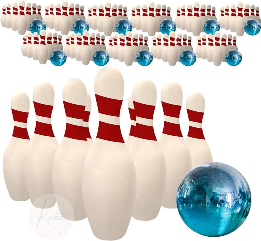 Kicko Miniature Bowling Game Set - 12 Pack 1.5 Inch Deluxe - for Kids, Playing, Party Favors, Fun... | Amazon (US)
