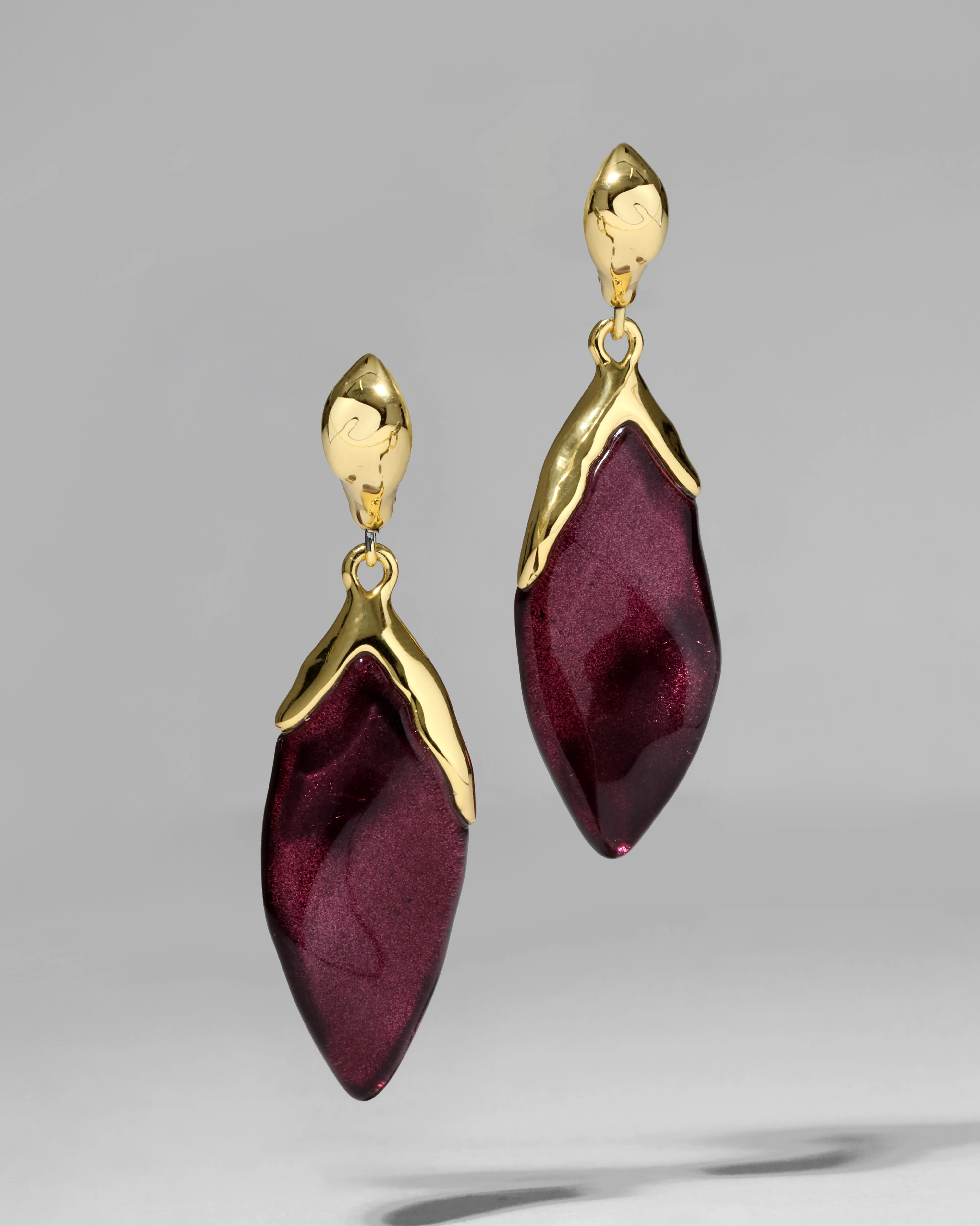 Lucite Petal Leverback Earrings - Black Cherry | Unique Earrings | Alexis Bittar