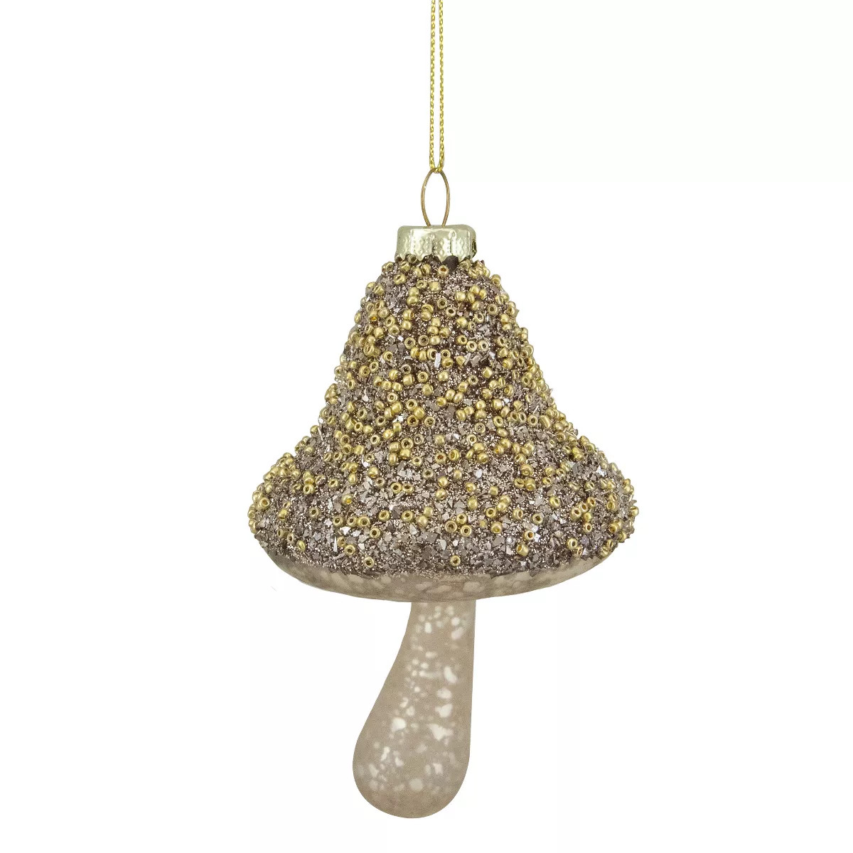Northlight 4.75" Champagne Gold Mushroom Glass Christmas Ornament | Target