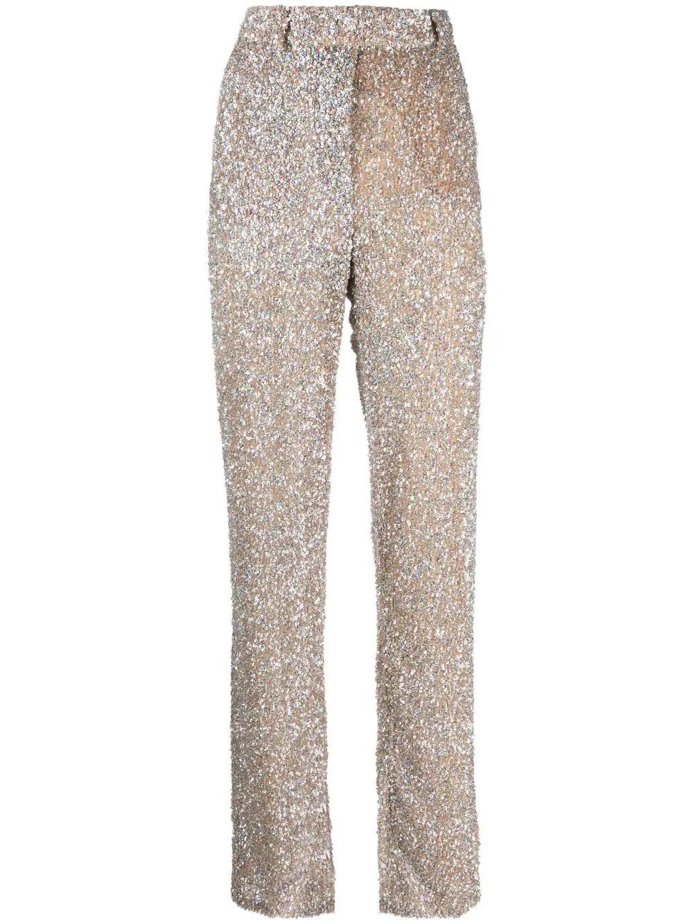 high-waist sequin-embellished trousers | Farfetch Global