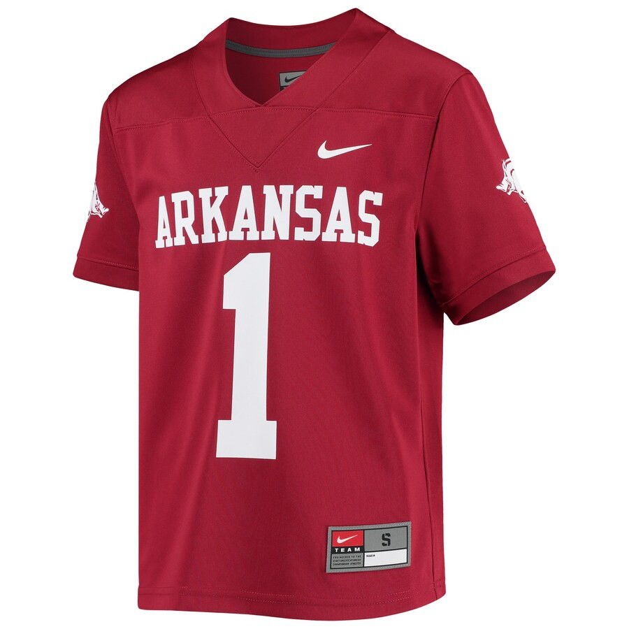 #1 Arkansas Razorbacks Nike Youth Untouchable Football Jersey - Cardinal | Fanatics