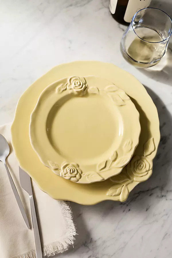 Rose Italian Earthenware Dessert Plates, Set of 4 | Anthropologie (US)