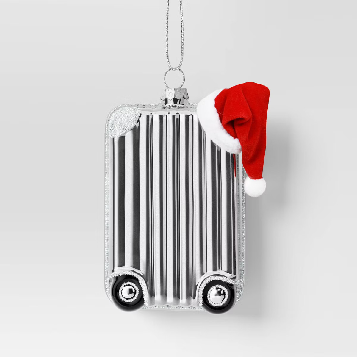 Glass Suitcase Christmas Tree Ornament Silver - Wondershop™ | Target