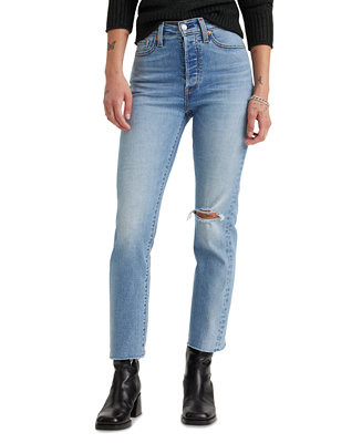 Women's Wedgie Straight-Leg High Rise Cropped Jeans | Macy's Canada