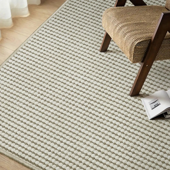 Lucia Textured Striped Wool Rug | TWOPAGES