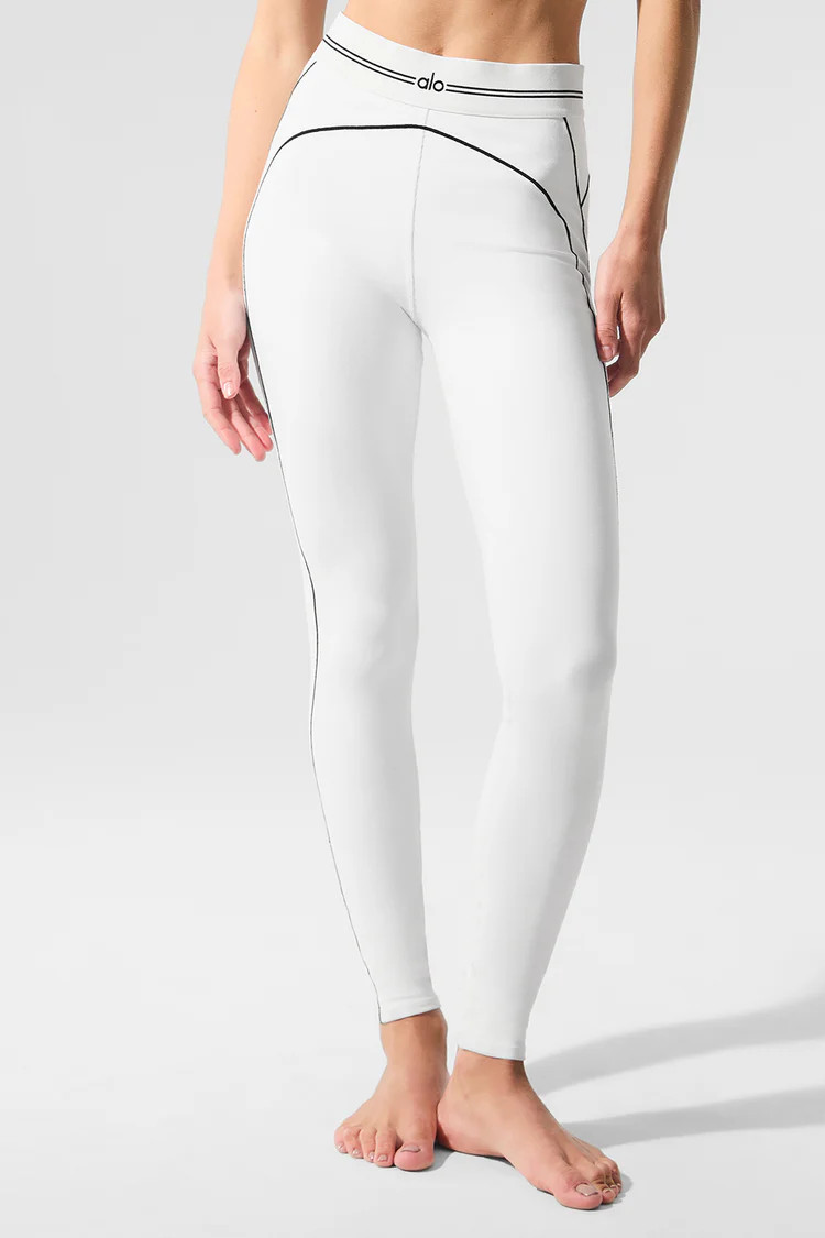 Airbrush High-Waist Heart Throb Legging - White/Black | Alo Yoga (US)