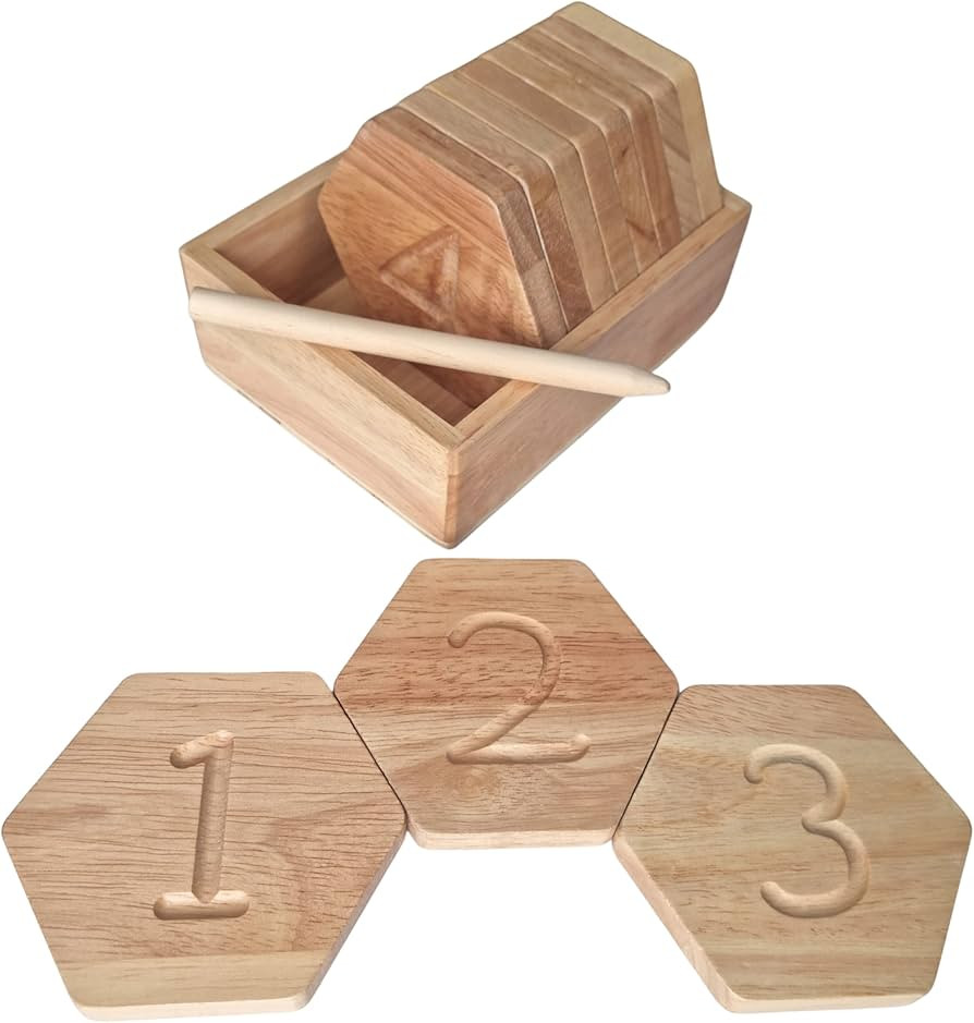 Number Tracing | Double Sided Wooden Montessori Math & Counting Toy | Toddler Sensory Play | Trac... | Amazon (US)