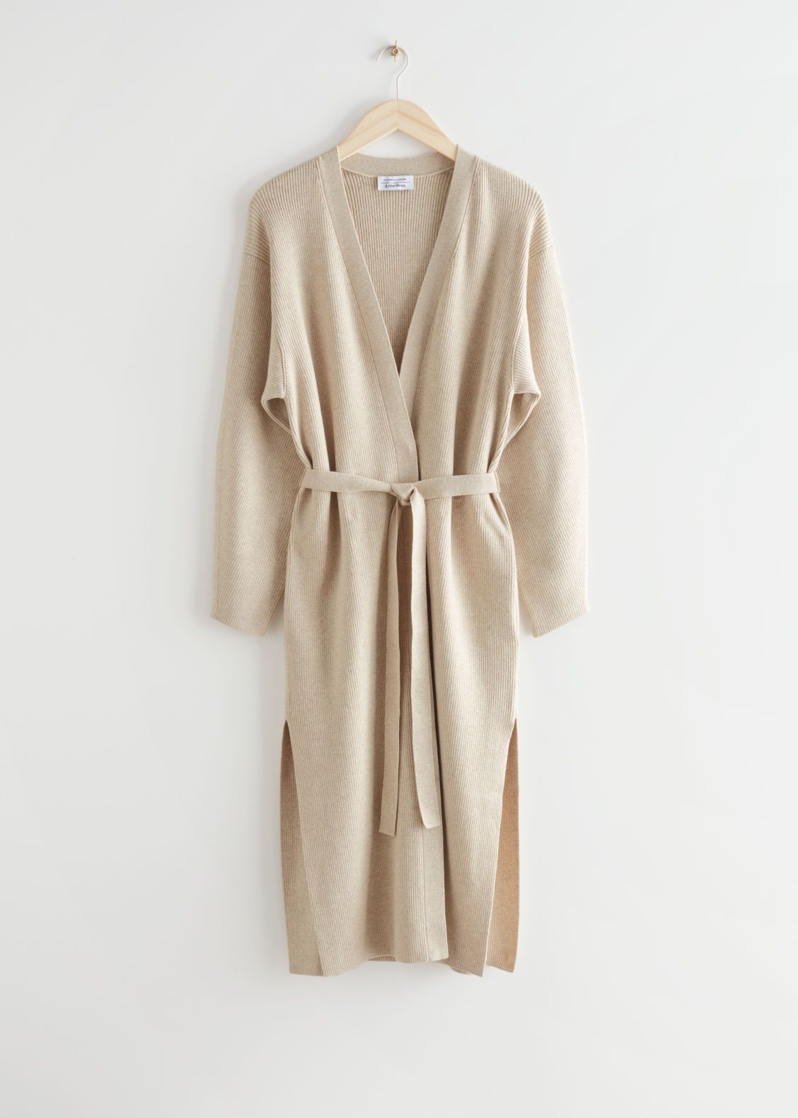 Long Belted Knit Cardigan - White | & Other Stories (EU + UK)