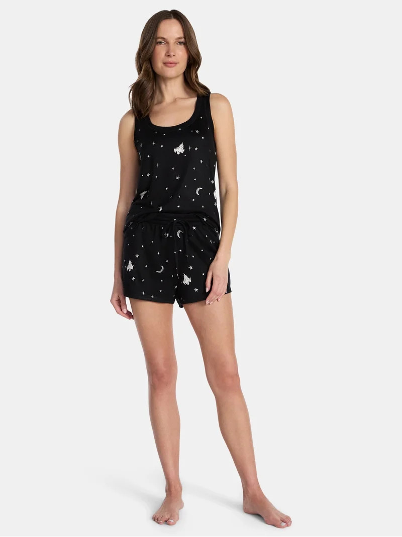 Halloween Women's Hacci Knit Tank Top and Shorts Pajama Set from Way to Celebrate, 2-Piece, Sizes... | Walmart (US)