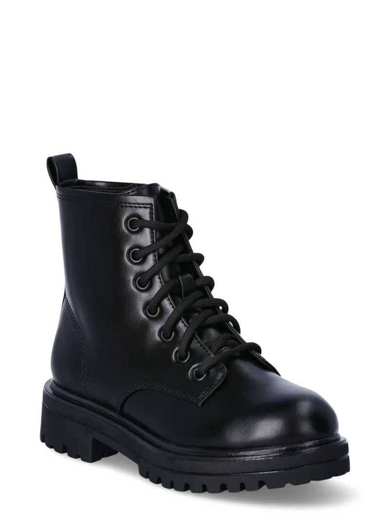 Wonder Nation Little and Big Girls Combat Boots - Walmart.com | Walmart (US)