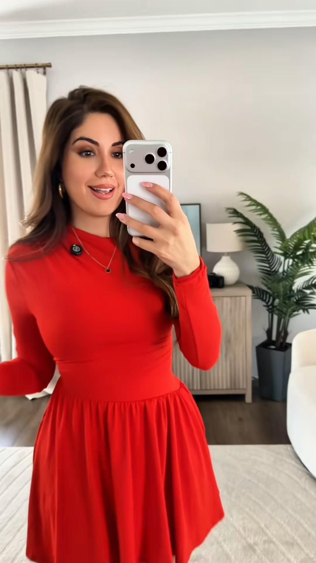 Double-layered, flattering asymmetrical waistline & neckline, AND pockets… this red dress checks every box! ❤️‍🔥 

 #LTKHoliday #LTKootd #LTKSeasonal