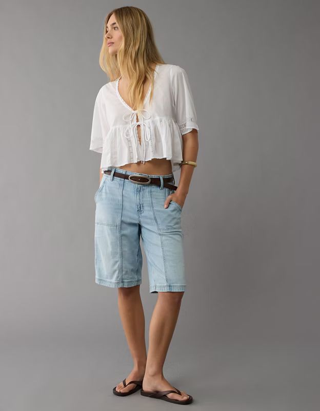 AE Tie Front Flyaway Blouse | American Eagle Outfitters (US & CA)