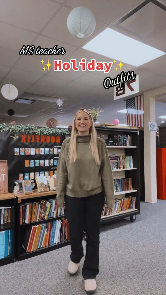 Affordable teacher holiday outfits 🎄☃️❄️

✨I wear a Medium in tops, sweaters, and skirts. 
✨My shoes are hey dudes from Gliks :) THE BEST comfy teacher shoes. I can’t recommend enough. #LTKHoliday 

#LTKstyletip #LTKunder50