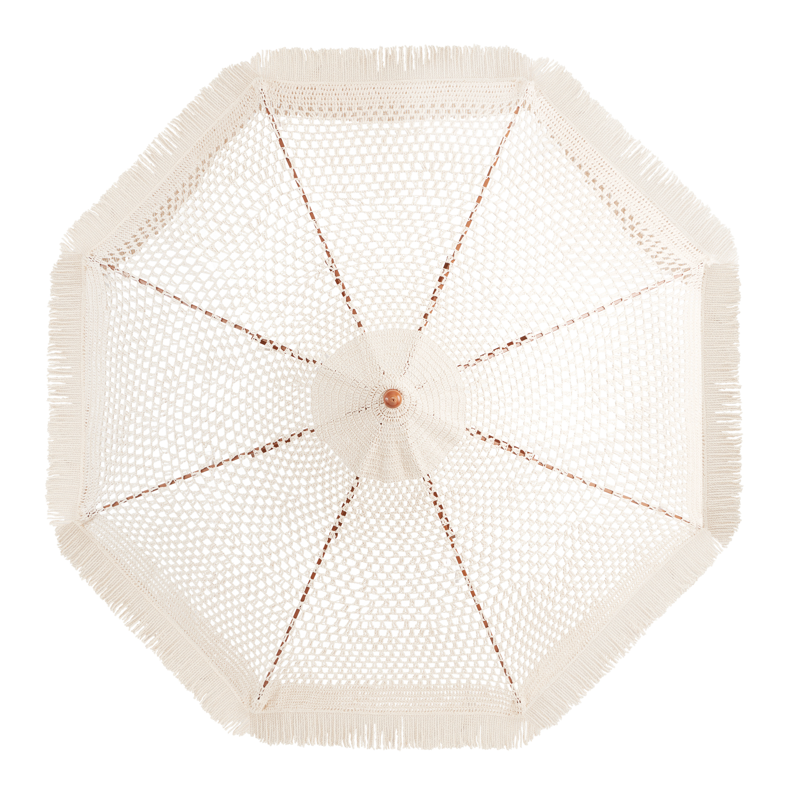 Natural Macrame 9 Foot Replacement Umbrella Canopy with Fringe | World Market