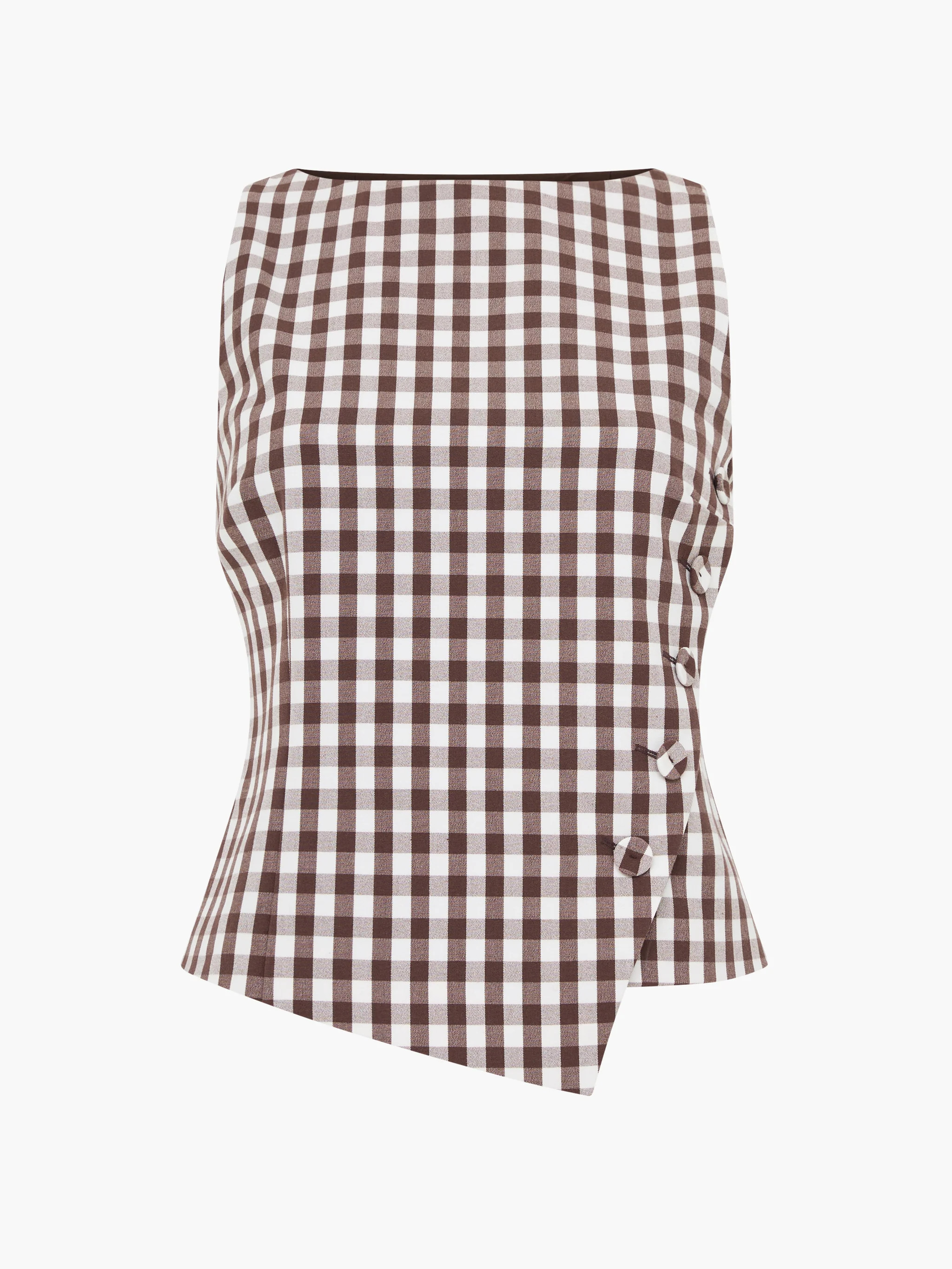 Lexi Tailored Gingham Asymmetric Top | French Connection (UK)