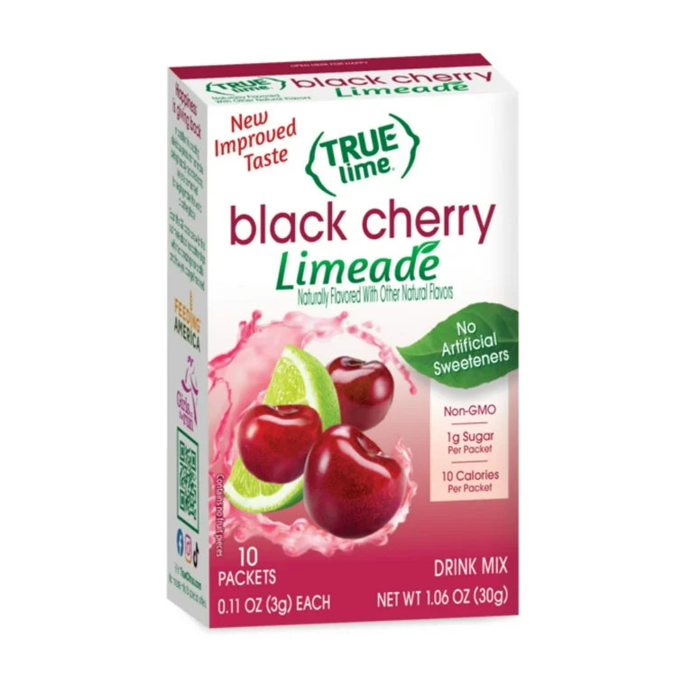 True Lime Black Cherry Limeade Drink Mix Powder, No Artificial Sweeteners, 1.06 oz., 10 Count Box | Walmart (US)