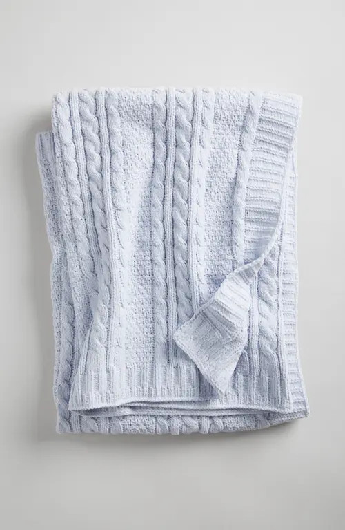 Nordstrom Cable Knit Baby Blanket in Blue Feather at Nordstrom | Nordstrom