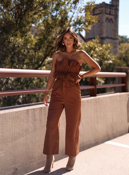 Chestnut Kissed Jumpsuit | Lane 201 Boutique