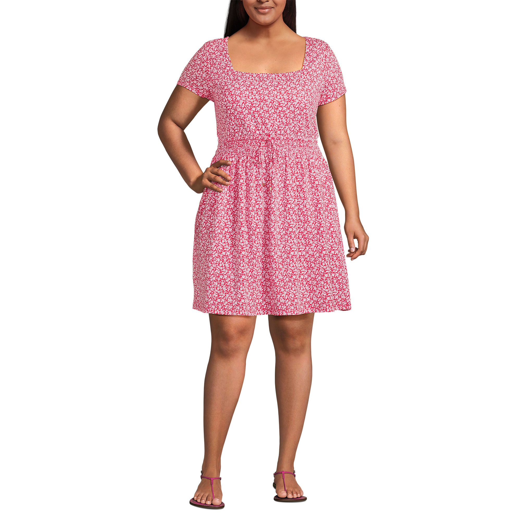 Women's Cotton Modal Smocked Waist Dress | Lands' End (US)