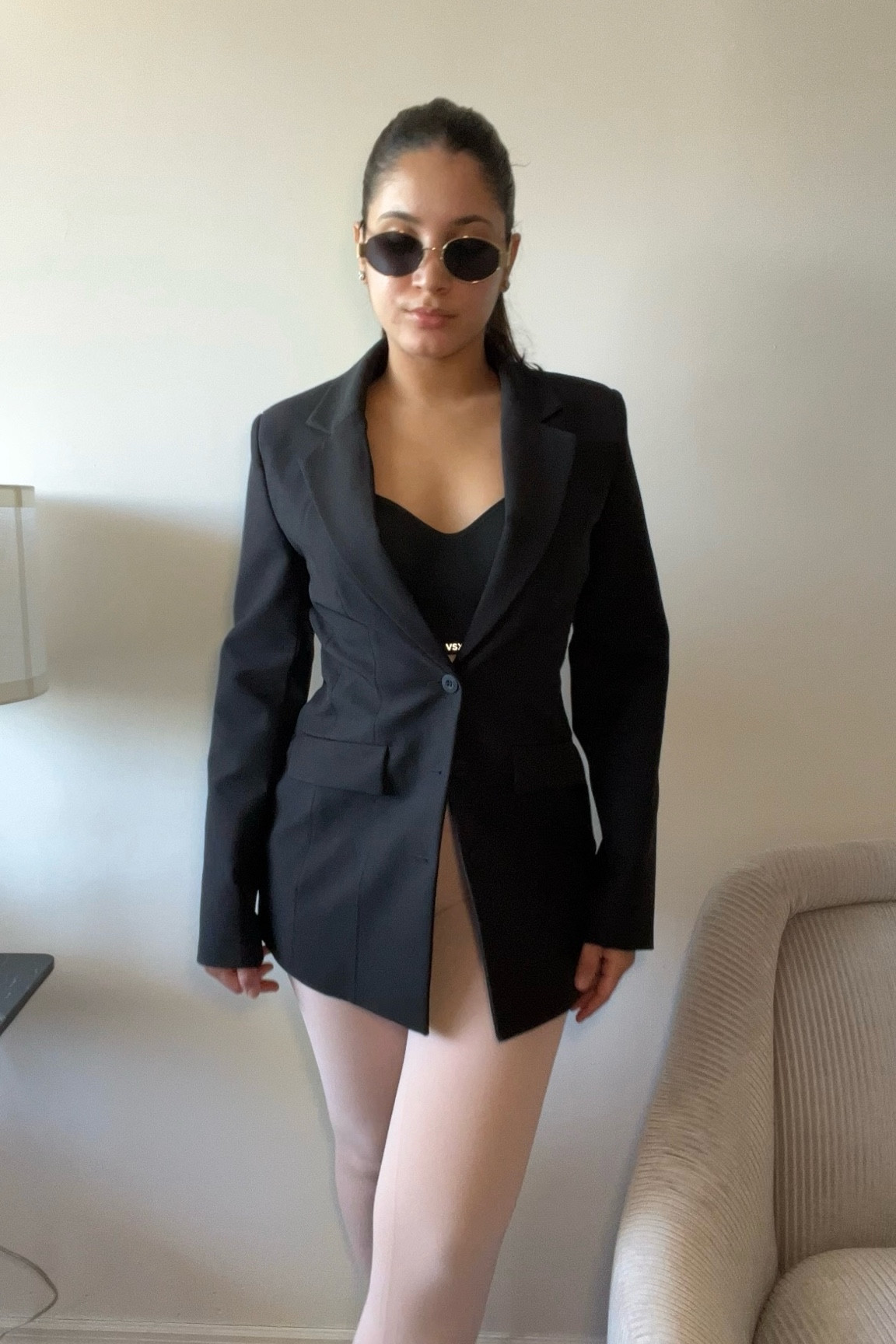 Fit Model off duty outfit - nylon blazer + leggings + sports bra 

#LTKfitness #LTKActive #LTKstyletip