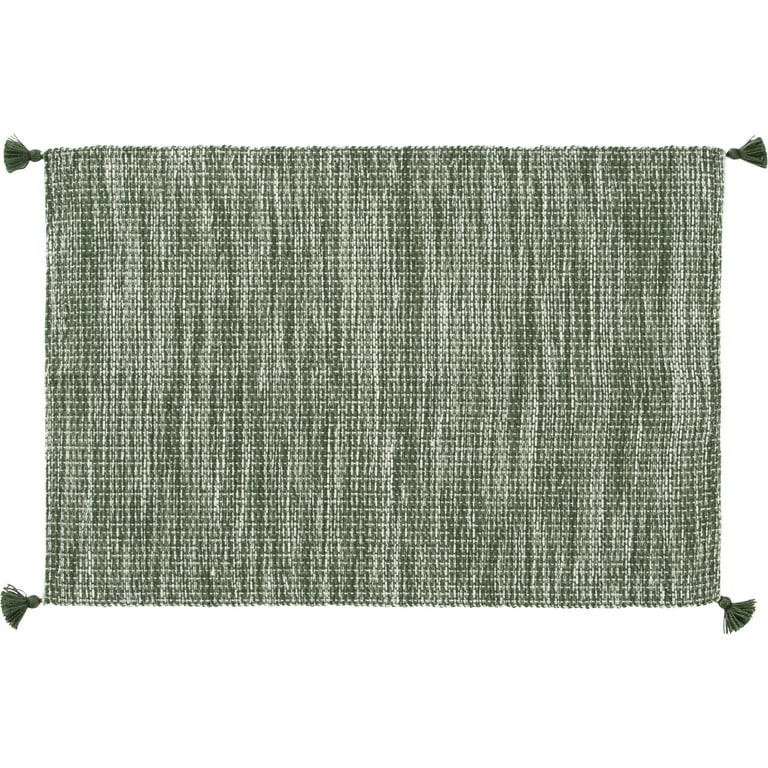 Home D\u00e9cor Collection Green Heather Tassel Outdoor Layering Rug, 24"x36" | Walmart (US)