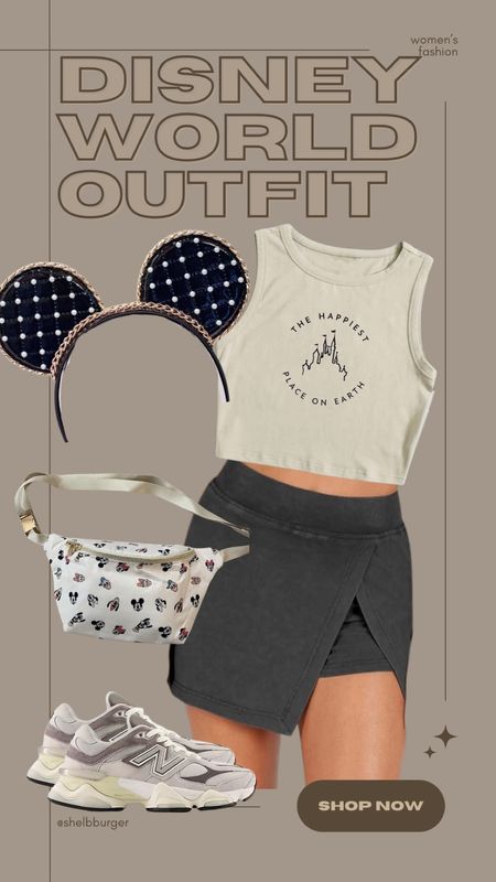 Cool girl Disney World outfit for women

The happiest place on earth crop top tank top
Free people mini skirt dupe high waist hem athletic skort
New balance retro dad sneakers
Quilted chic Minnie Mouse ears
Mickey Miuse and friends jumbo Fanny pack

#LTKTravel #LTKSaleAlert #LTKShoeCrush