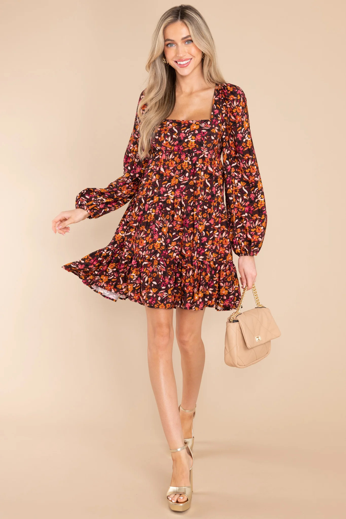 Sorrento Tie Back Floral Mini Dress | Red Dress 