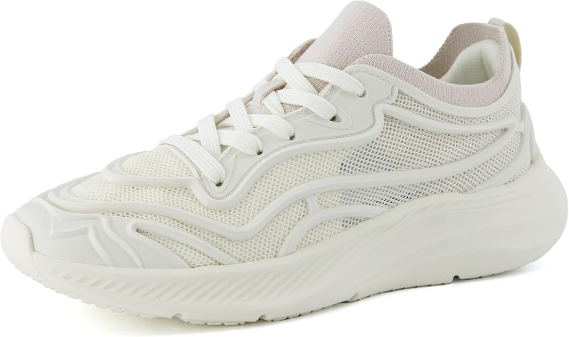 CUSHIONAIRE Trax Lace-Up Mesh Womens Shoes - Lightweight Platform Fashion Sneakers Casual Gym Sho... | Amazon (US)