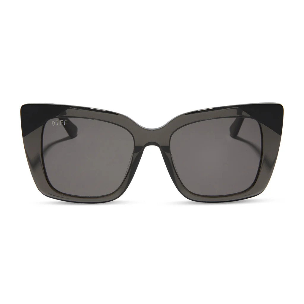 LIZZY - SMOKE CRYSTAL WITH MATTE BLACK + GREY SUNGLASSES | DIFF Eyewear
