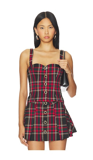 Shane Top in Black & Red Plaid | Revolve Clothing (Global)