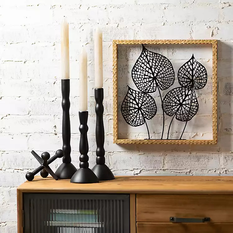 Black Round Base Taper Candle Holders, Set of 3 | Kirkland's Home