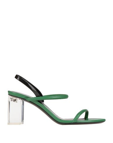 Giorgio Armani Woman Sandals Green Size 10 Leather | YOOX (US)