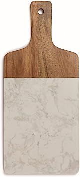 Planche à découper en bois avec poignée en bois, planche à découper en marbre 37 x 16 cm (pl... | Amazon (FR)