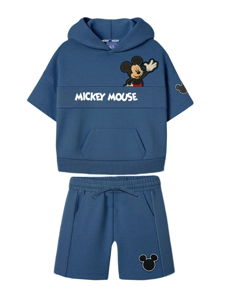 Mickey Mouse Toddler Boy Textured Knit Short Set, Sizes 12 Months-5T | Walmart (US)