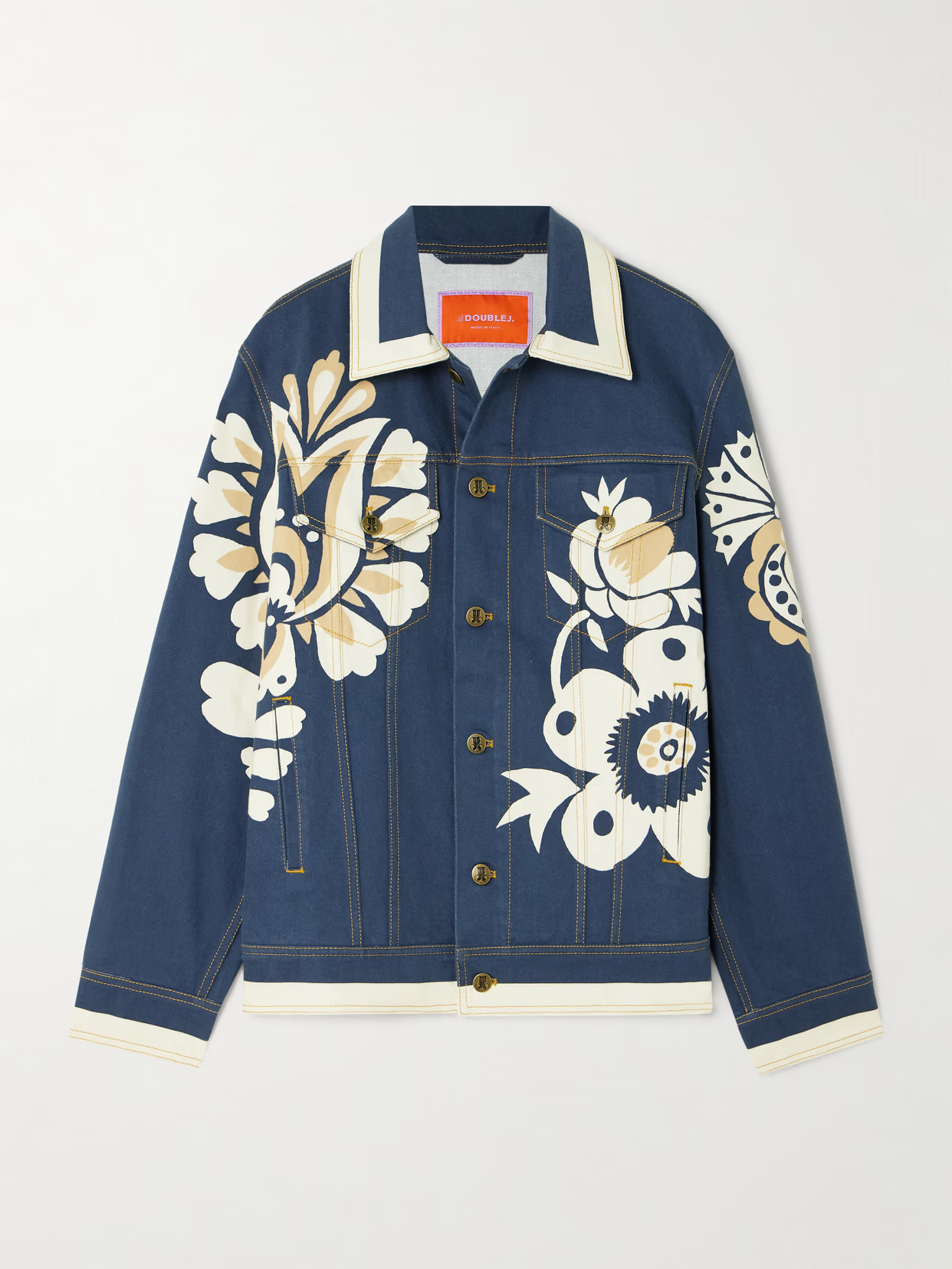 La DoubleJ - Jj Floral-print Denim Jacket - Blue | NET-A-PORTER (US)