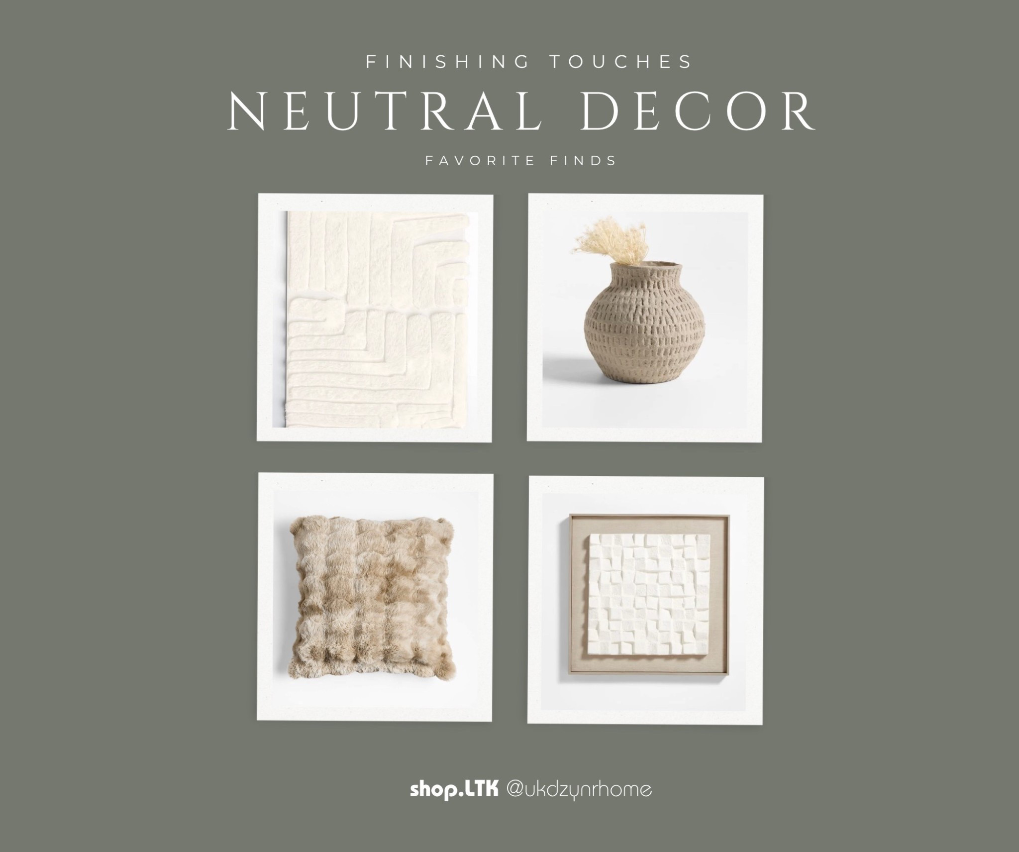 Finishing Touches | Neutral Decor Favorite Finds | Rugs | Vases | Decorative Fur Pillows | Wall Art

#LTKHome