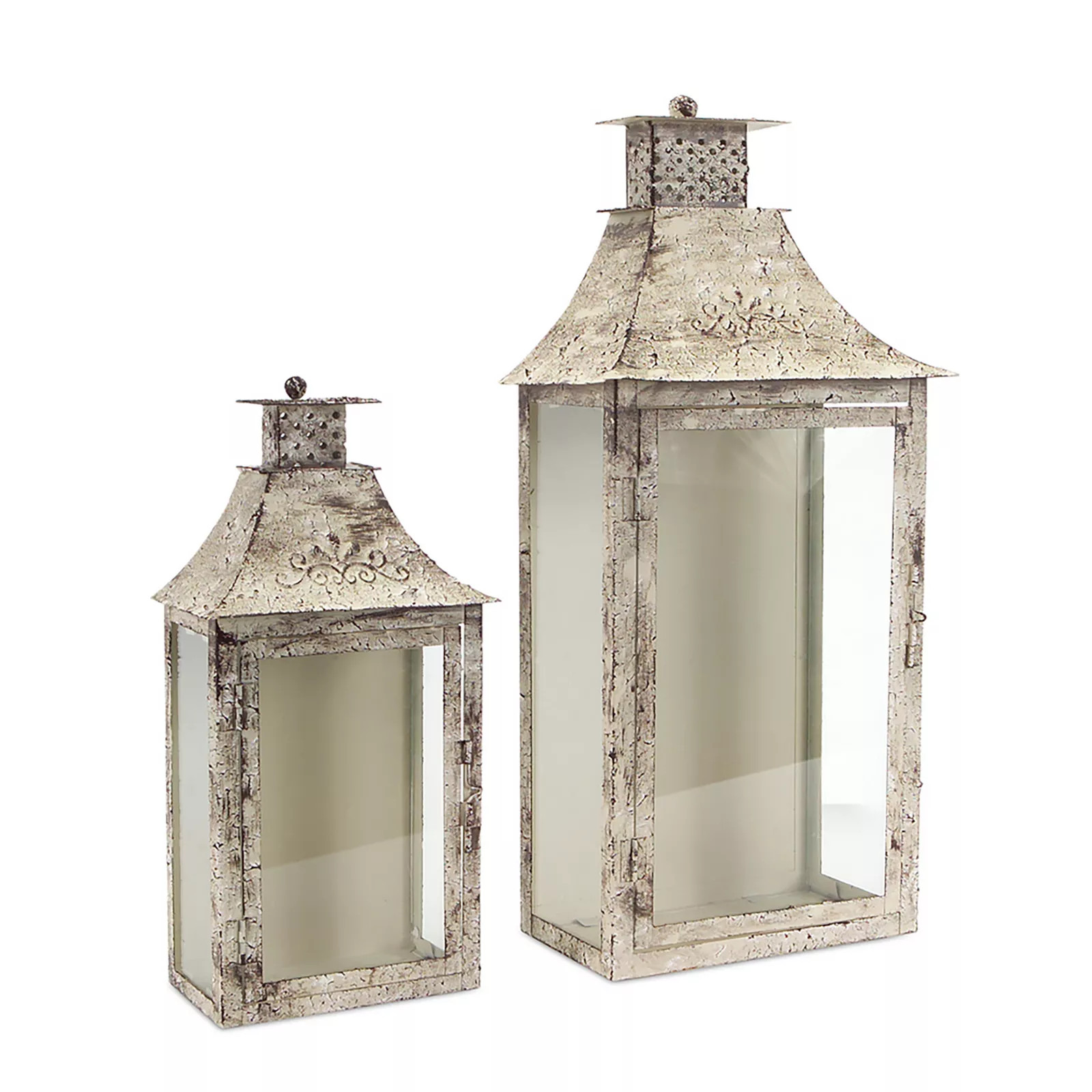 Distressed Lantern Floor Decor 2-piece Set, Multicolor | Kohl's