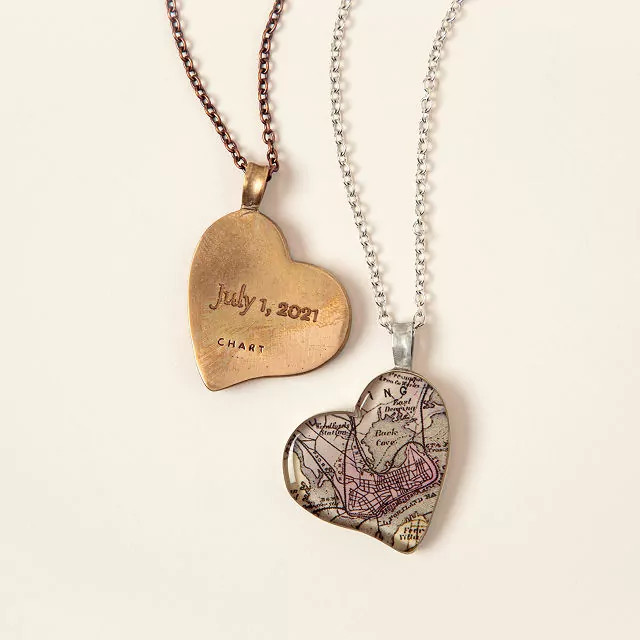 Custom Map Heart Necklace | UncommonGoods