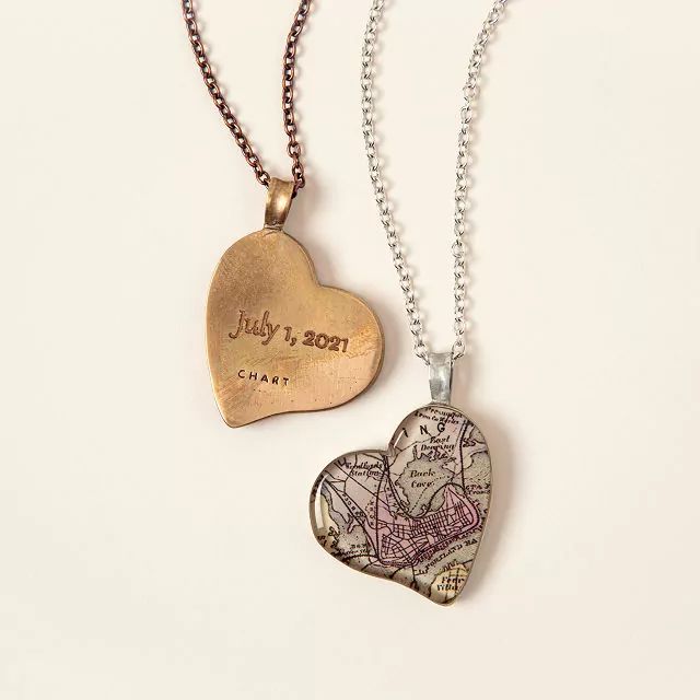 Custom Map Heart Necklace | UncommonGoods
