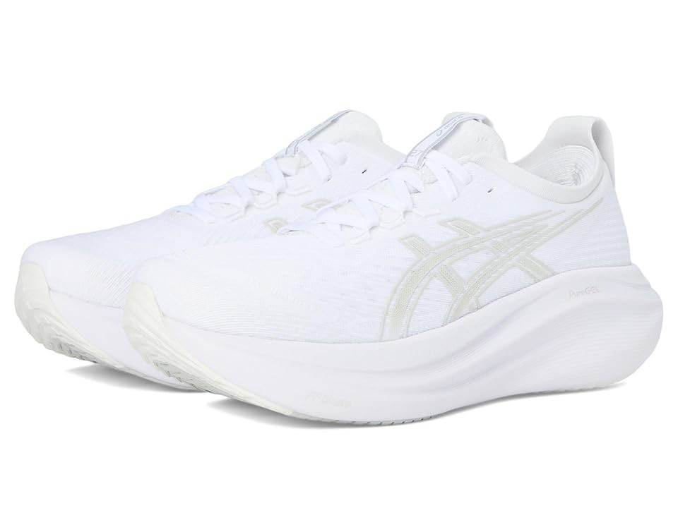ASICS GEL-Nimbus 27 Women's Running Shoes White/Glacier Grey : 11.5 B - Medium, Textile | Zappos